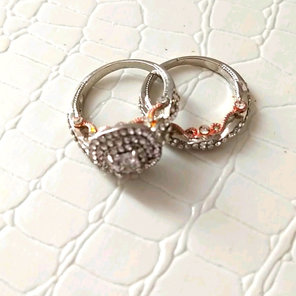 (D7) Bridal Wedding Set 2 tone - Picture 2 of 7